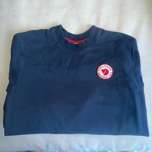 Fjallraven Navy Sweatshirt with Red Logo Patch